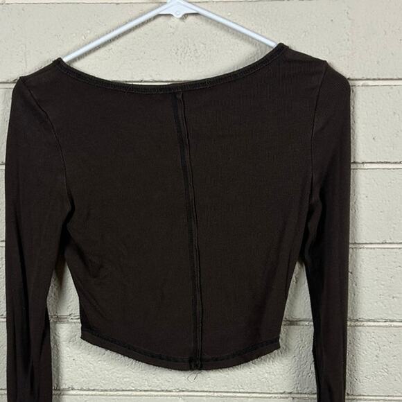 Urban Outfitters Out from Under Brown Long Sleeve Cropped Top size S - Picture 7 of 8